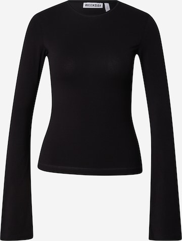 WEEKDAY - Camisa 'Violet' em preto: frente