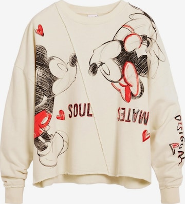 smėlio Desigual Megztinis be užsegimo 'Mickey and Minnie Mouse™': priekis