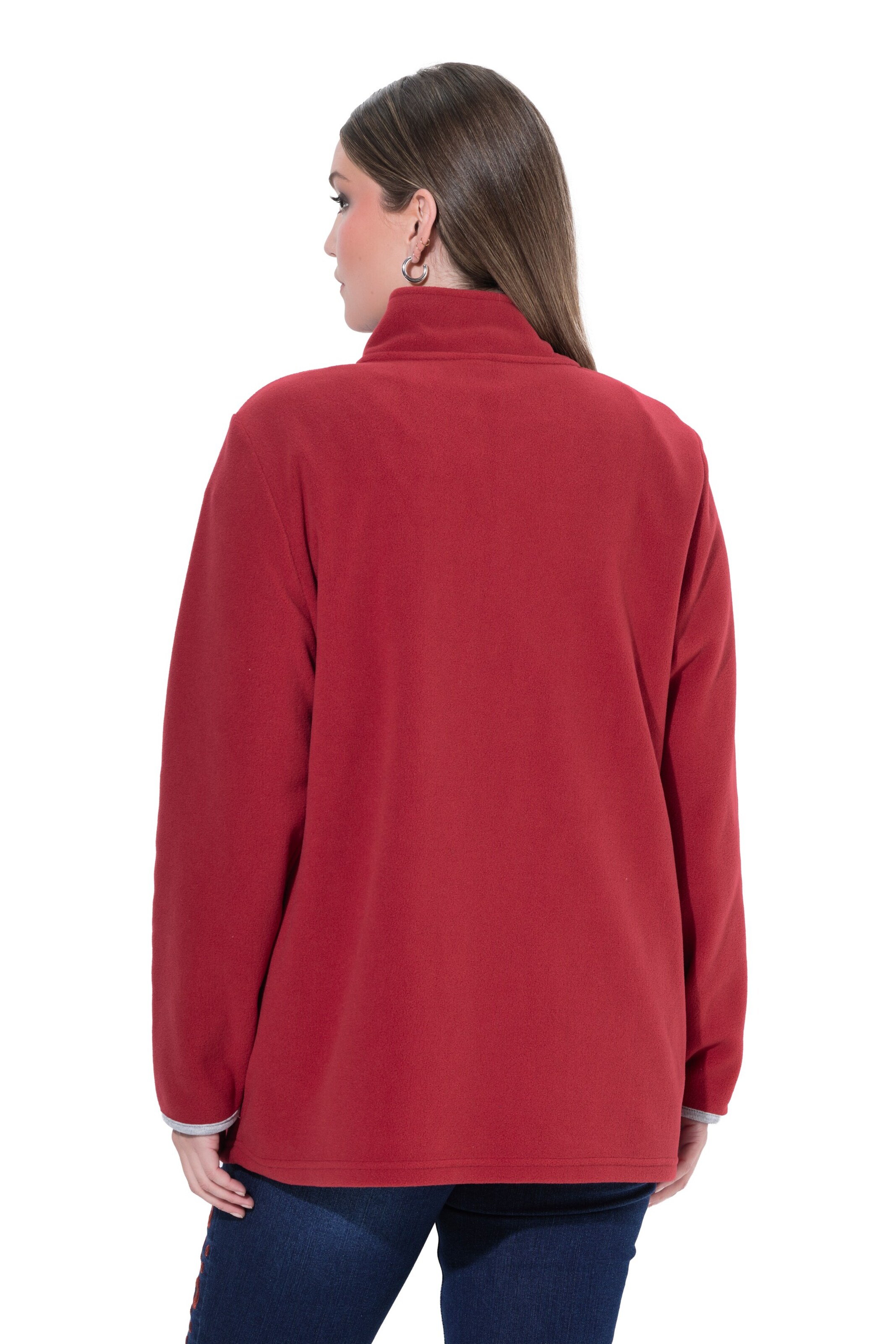 Ulla Popken Zip-Up Hoodie in Red