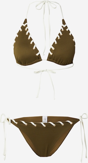 Bikinis iš Trendyol, spalva – alyvuogių spalva / balta, Prekių apžvalga