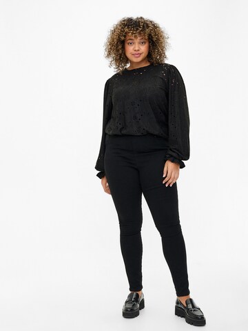 Zizzi Skinny Jeggings 'JTALIA' in Zwart