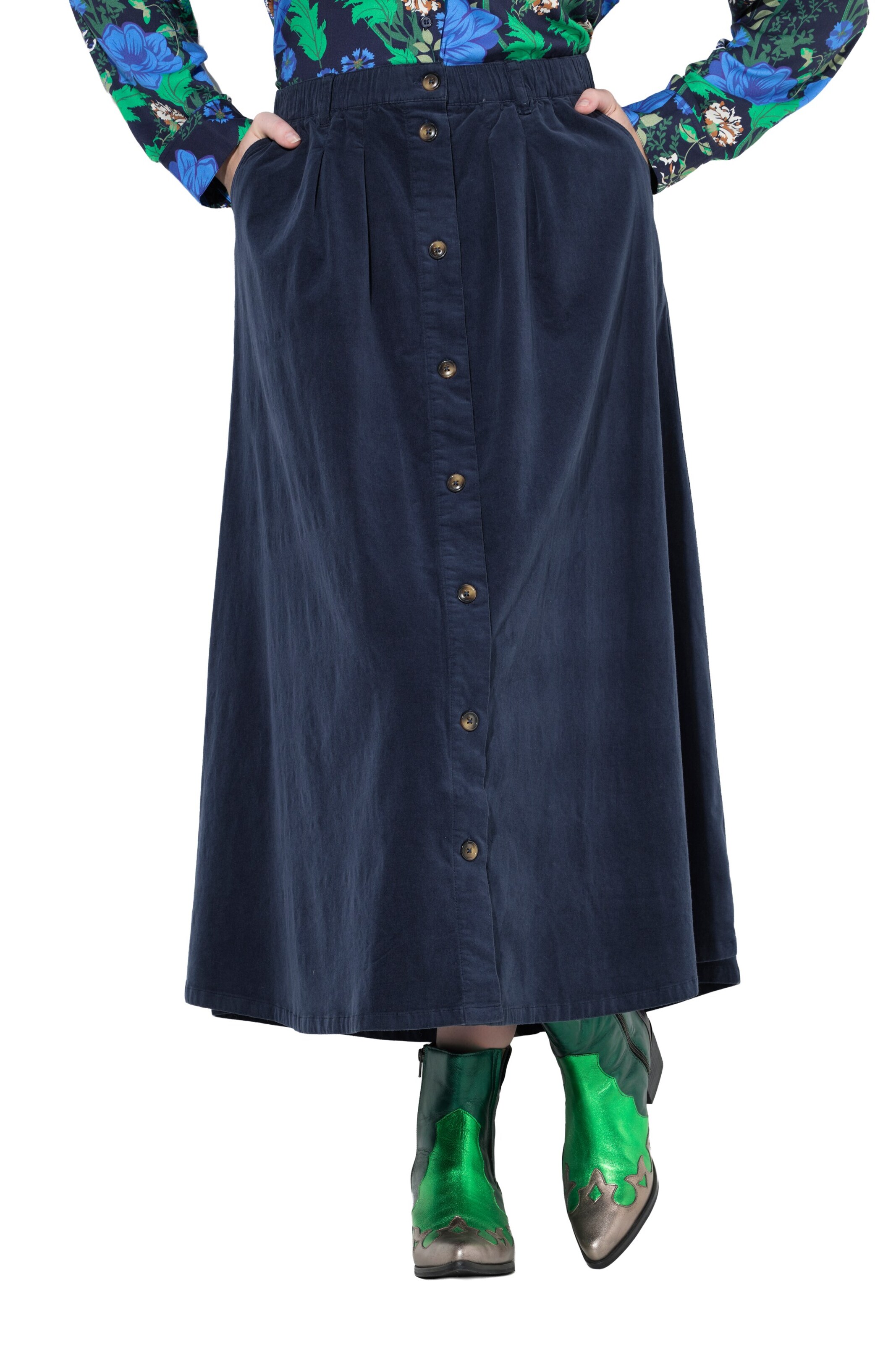 Ulla Popken Rok in Blauw: voorkant