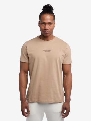 Carlo Colucci Shirt 'De Salvador' in Beige: voorkant