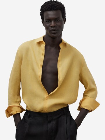 Adolfo Dominguez Regular fit Button Up Shirt in Yellow: front