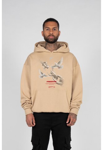 MJ Gonzales Sweatshirt 'Freedom' in Beige: front