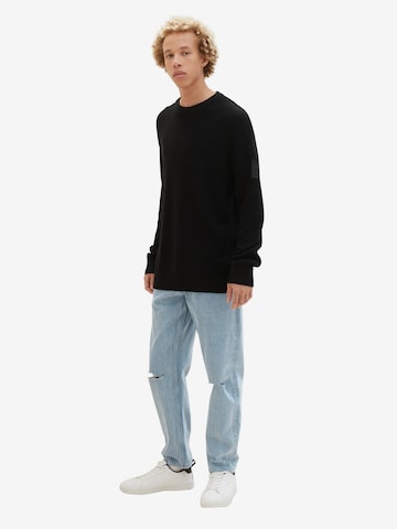 TOM TAILOR DENIM Pullover in Schwarz