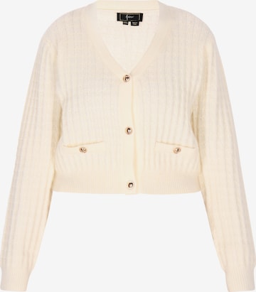faina Knit Cardigan in White: front
