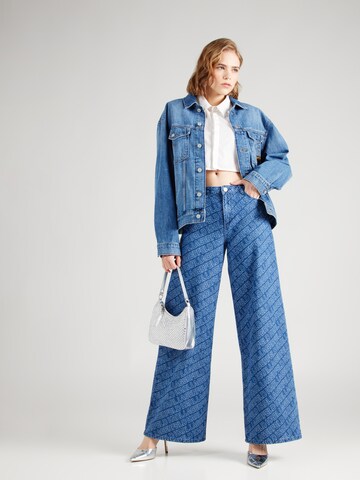 Wide leg Jeans de la Karl Lagerfeld pe albastru