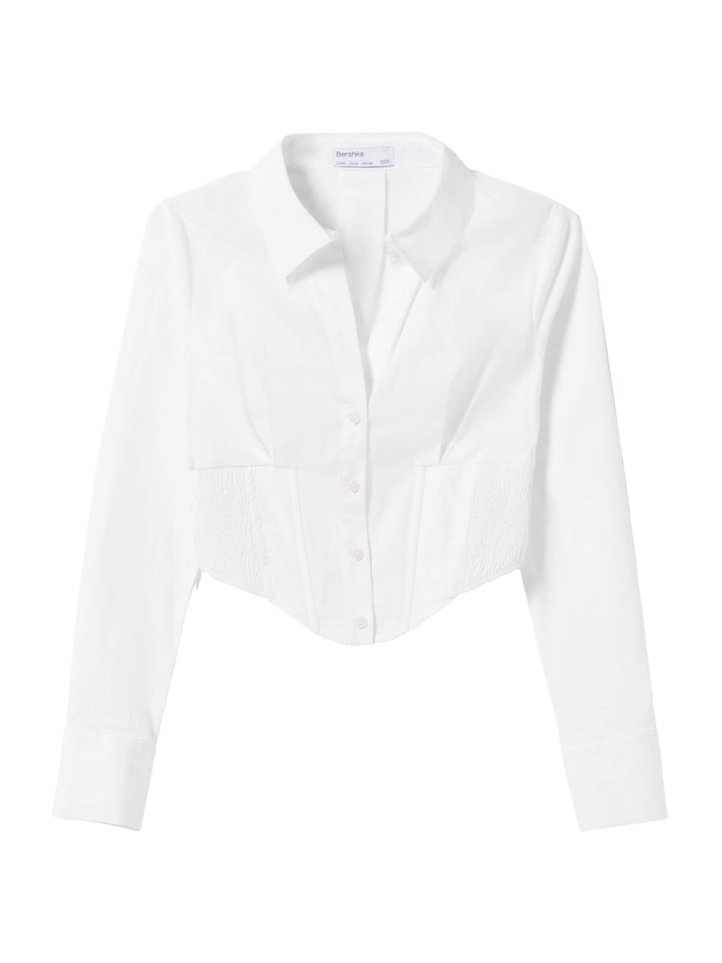 Camicia da donna di Bershka in bianco: frontale