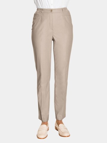 Goldner Regular Broek 'Carla' in Beige: voorkant