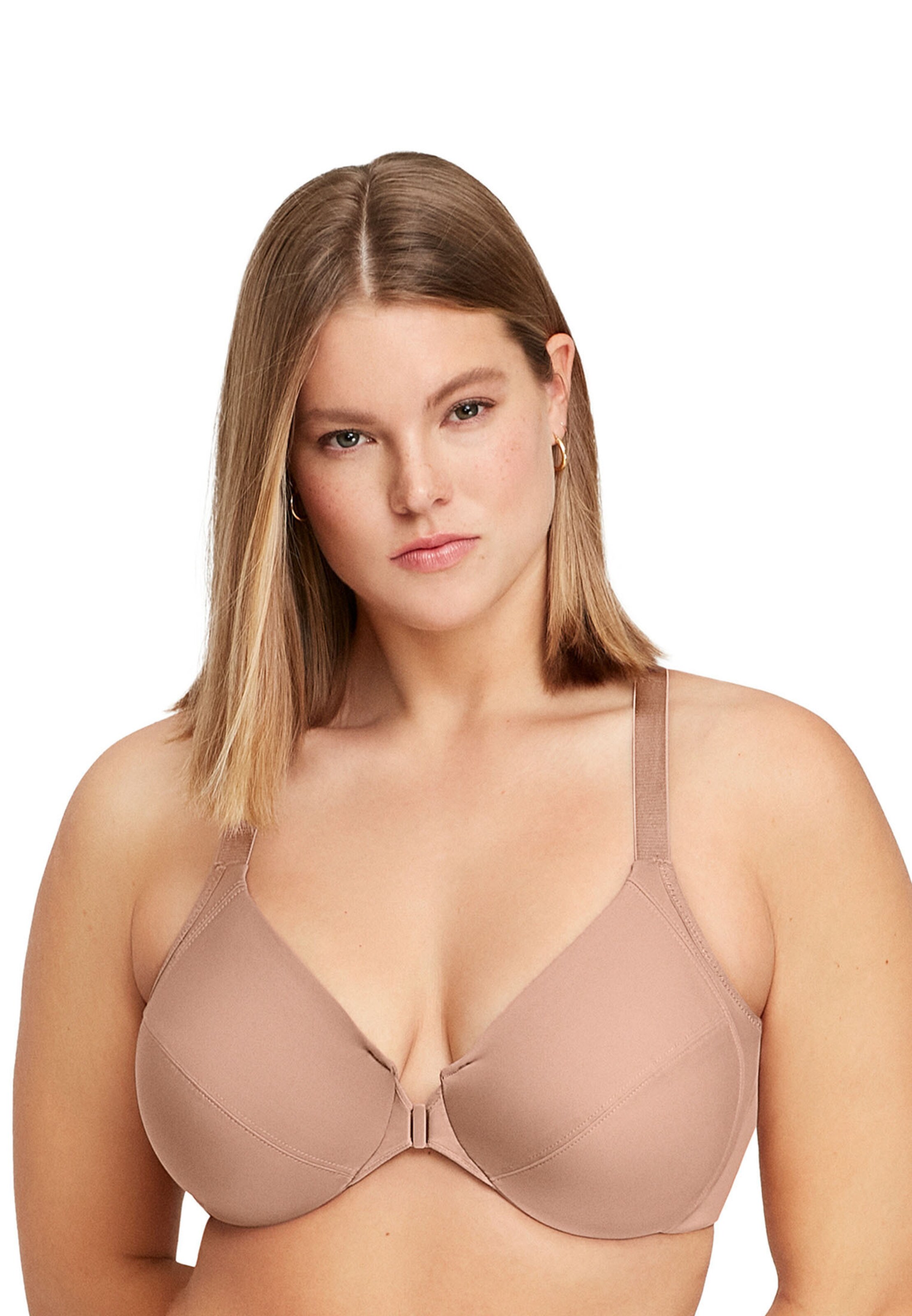 GLAMORISE Minimiser Bra in Brown: front
