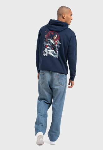 Oldskull Hoodie 'Asian Blossom Queen' in Blau