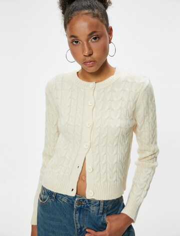 Koton Knit Cardigan in Beige: front
