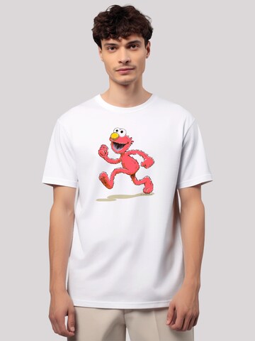 F4NT4STIC T-Shirt 'Sesamstraße Elmo Running' in Weiß: Vorderseite