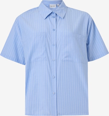 Camicia da donna 'PCMELIA' di PIECES in blu: frontale