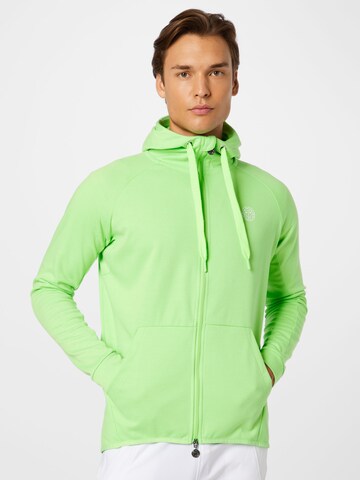 BIDI BADU Athletic Zip-Up Hoodie in Green: front