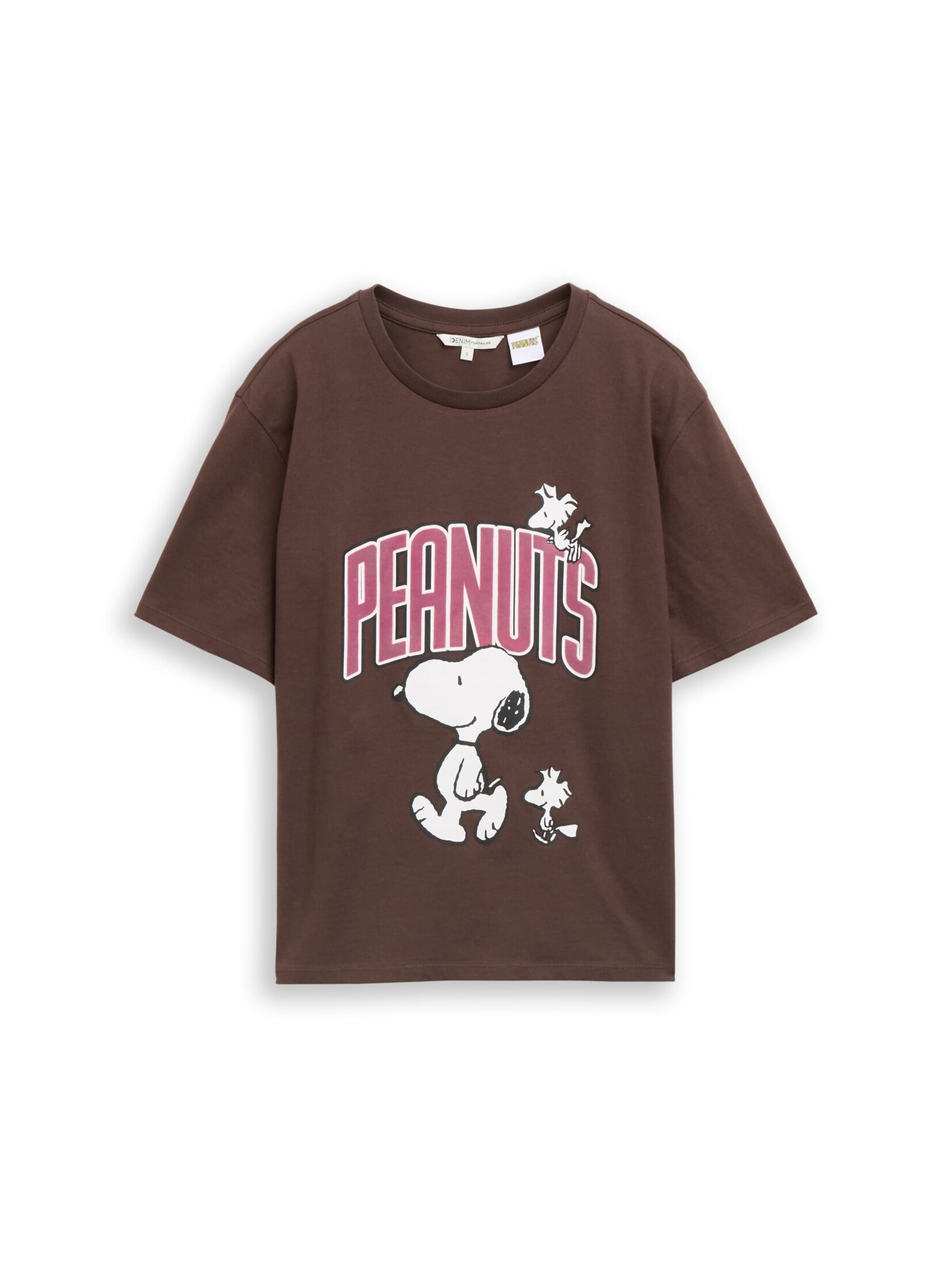 Tricou 'Peanuts' de la TOM TAILOR DENIM pe maro: față