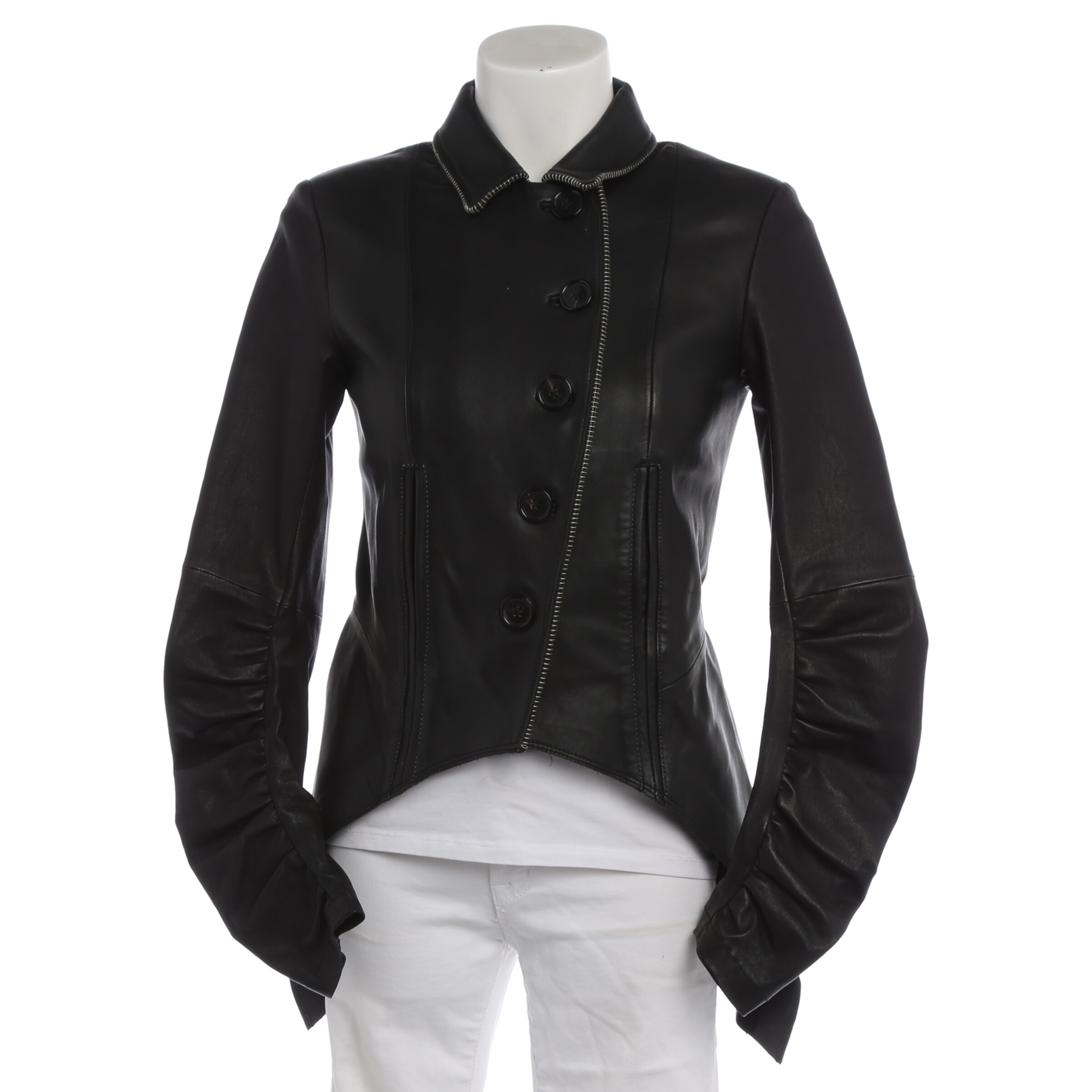 High Use Lederjacke Ledermantel XS in Schwarz ABOUT YOU