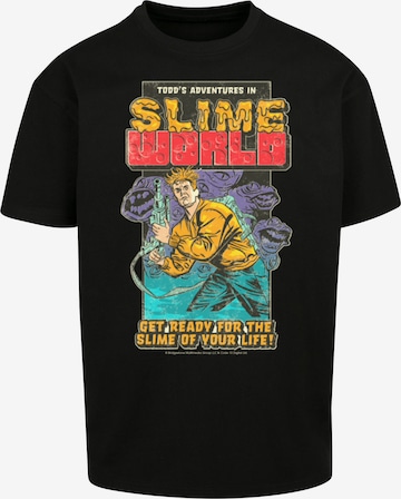 F4NT4STIC Shirt 'Retro Gaming Todd's Adventures In SlimeWorld' in Black: front
