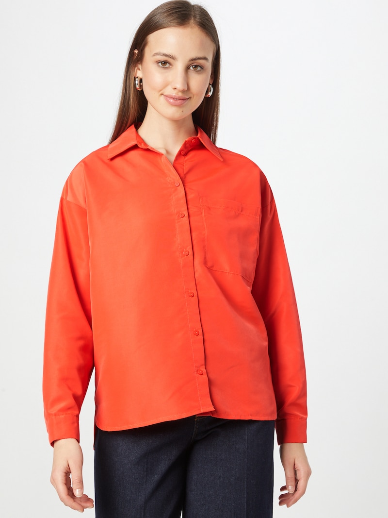 Women Clothing PIECES Shirts Fire Red