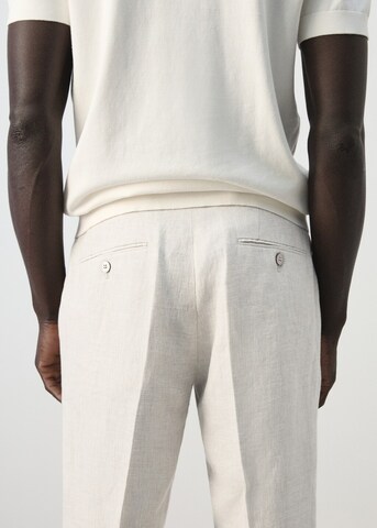 MANGO MAN Regular Pleated Pants 'Hans' in Beige