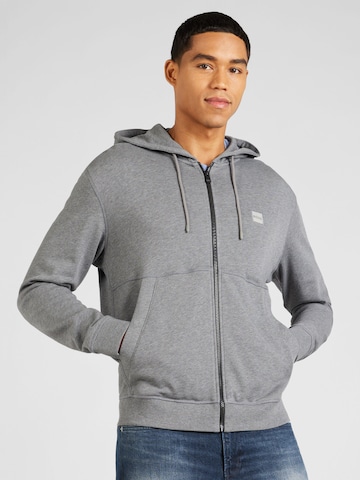 BOSS Sweat jacket 'Zetalky' in Grey: front