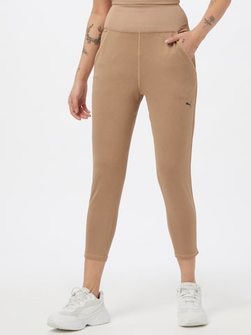 PUMA Slim fit Sports trousers in Brown: front