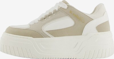Sneaker low Bershka pe alb kitt / nisipiu / auriu / alb, Vizualizare produs
