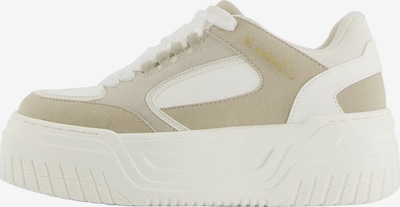 Bershka Platform trainers in Kitt / Sand / Gold / White, Item view