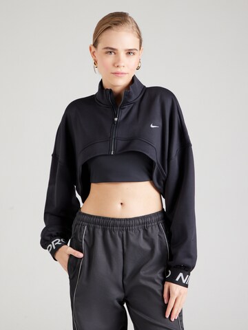 NIKE - Sudadera con cremallera deportiva 'Pro' en negro: frente