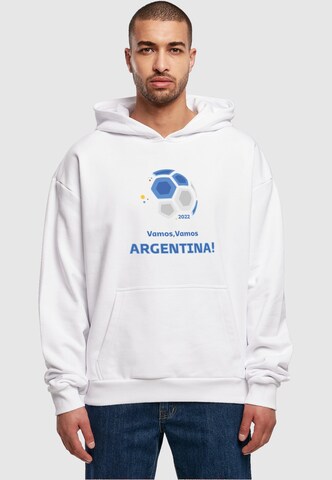 Merchcode Sweatshirt 'Vamos,Vamos Argentina' in White: front