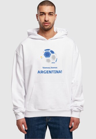 Merchcode Sweatshirt 'Vamos,Vamos Argentina' in Wit: voorkant