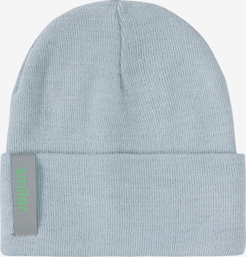 smiler. Beanie 'Snuggy.' in Blue: front