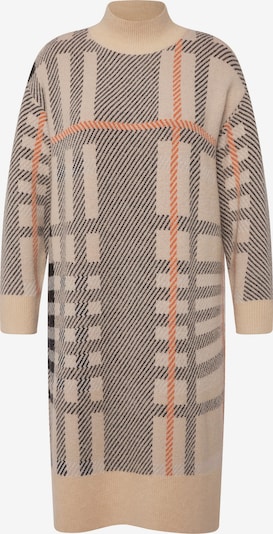 Ulla Popken Robes en maille en beige / orange / noir, Vue avec produit