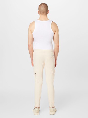ALPHA INDUSTRIES - Tapered Pantalón cargo 'Terry' en beige