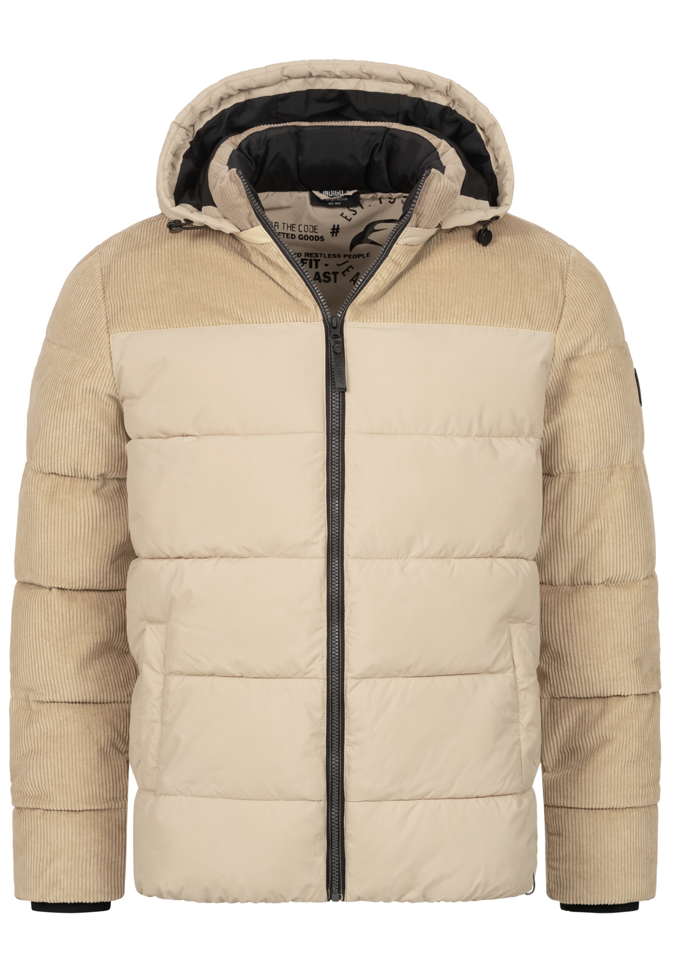 INDICODE JEANS Winter Jacket 'Lockly' in Beige: front
