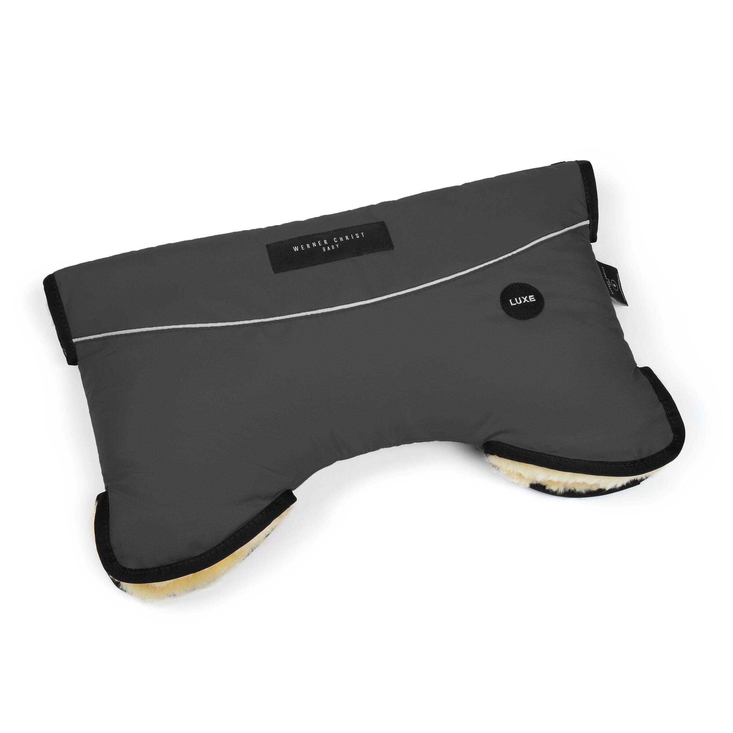 Werner Christ Baby Handmuffe in Grau: Vorderseite