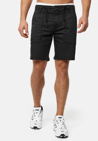 Regular Pantalon 'Diago' INDICODE JEANS en noir : devant