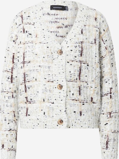 MINKPINK Knit cardigan 'KELLIE' in Beige / Dark brown / Gold / White, Item view