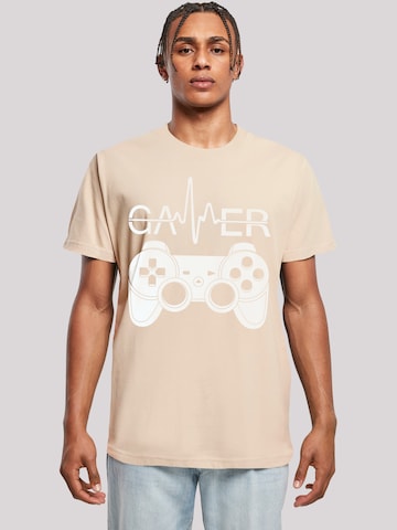 F4NT4STIC Shirt 'Gamer Heartbeat' in Beige: voorkant
