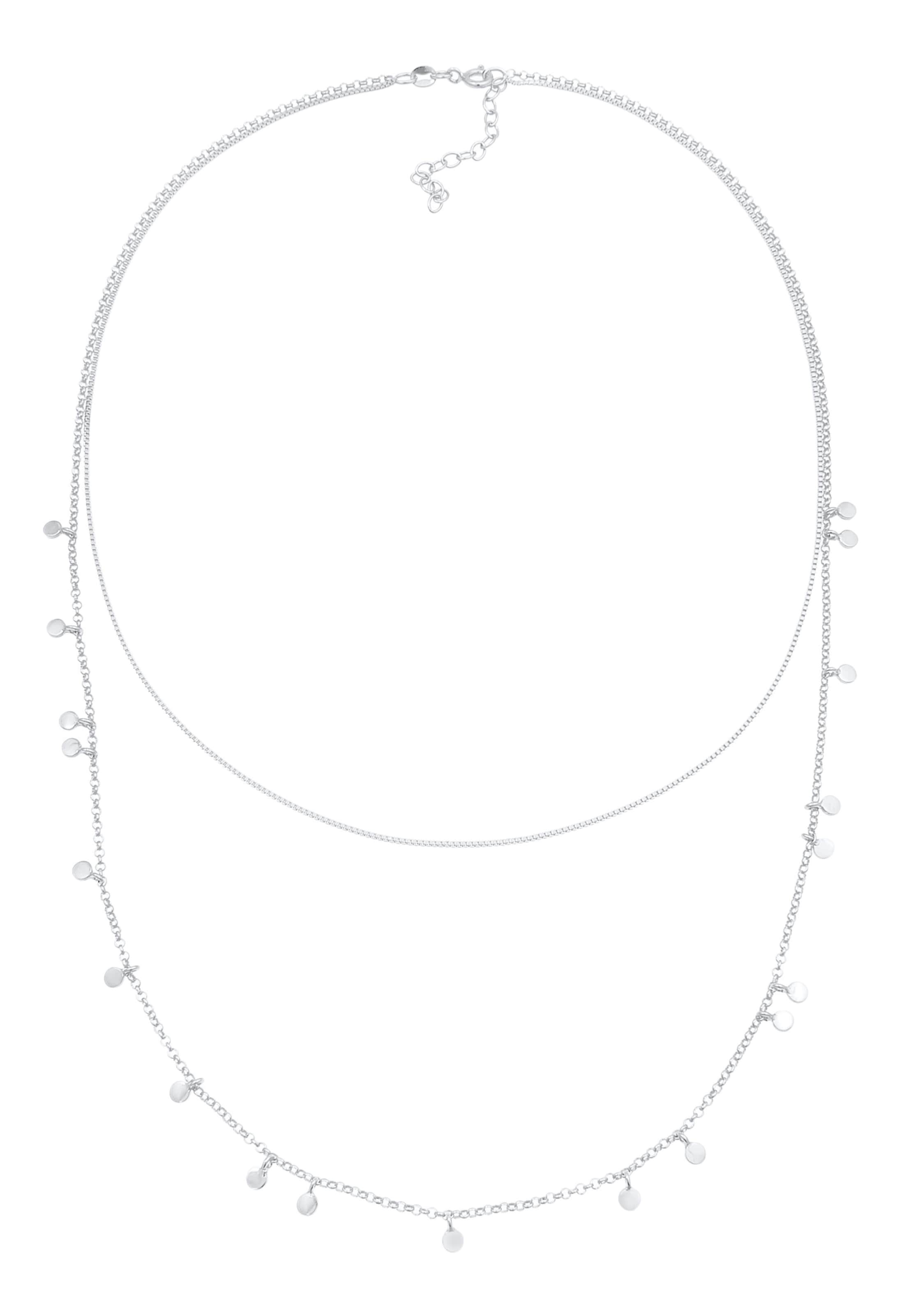ELLI Halskette Geo, Layer in Silber