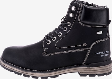 TOM TAILOR Schnürboots in Schwarz