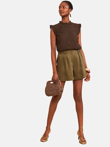love & roses Blouse in Brown: front