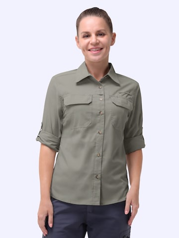 33,000ft Athletic Button Up Shirt '33,000ft Women's Hiking Long Sleeve Shirts' in Green
