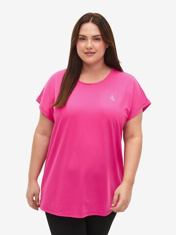 Active by Zizzi Shirts 'Abasic' i pink: forside