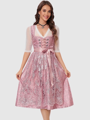 Yesfashion Dirndl in Pink: Vorderseite