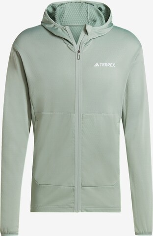 Veste en polaire fonctionnelle 'Xperior' ADIDAS TERREX en vert : devant