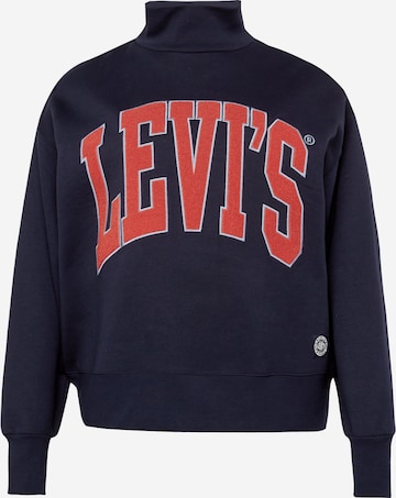 Levi's® Plus Sweatshirt 'Graphic Gardenia Crew' in Blauw: voorkant