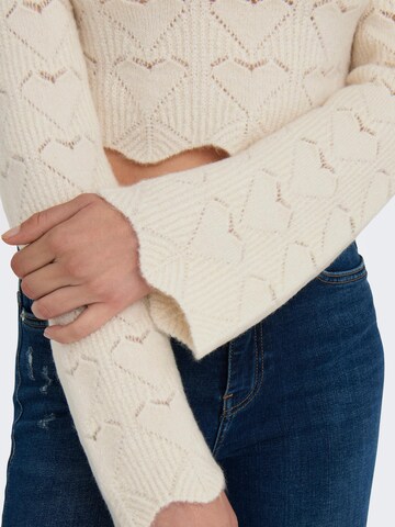 Pullover 'MORE HEARTS' di ONLY in bianco