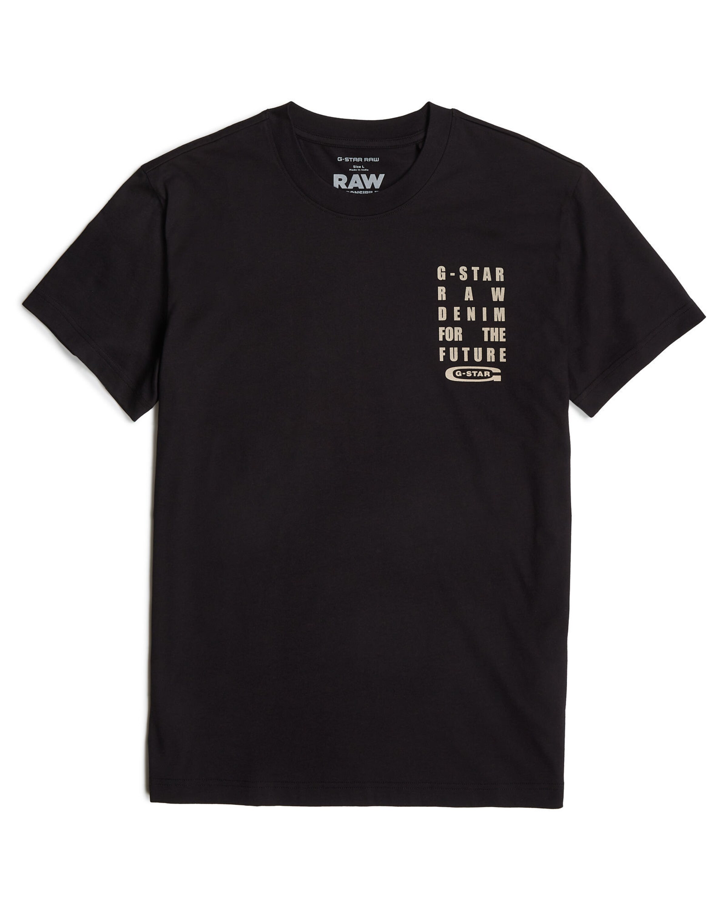 G-STAR Shirt 'Text' in Zwart: voorkant